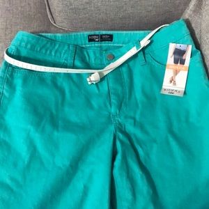 Riders by Lee Mid-Rise Bermuda Turquoise Shorts